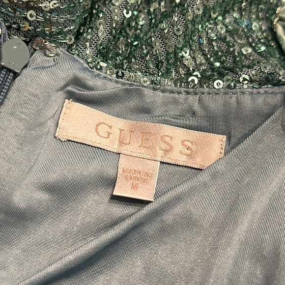 NWT Guess Dazzle Aqua Sequin Multi Sleeveless Aria Dress, Size M - Picture 8 of 9